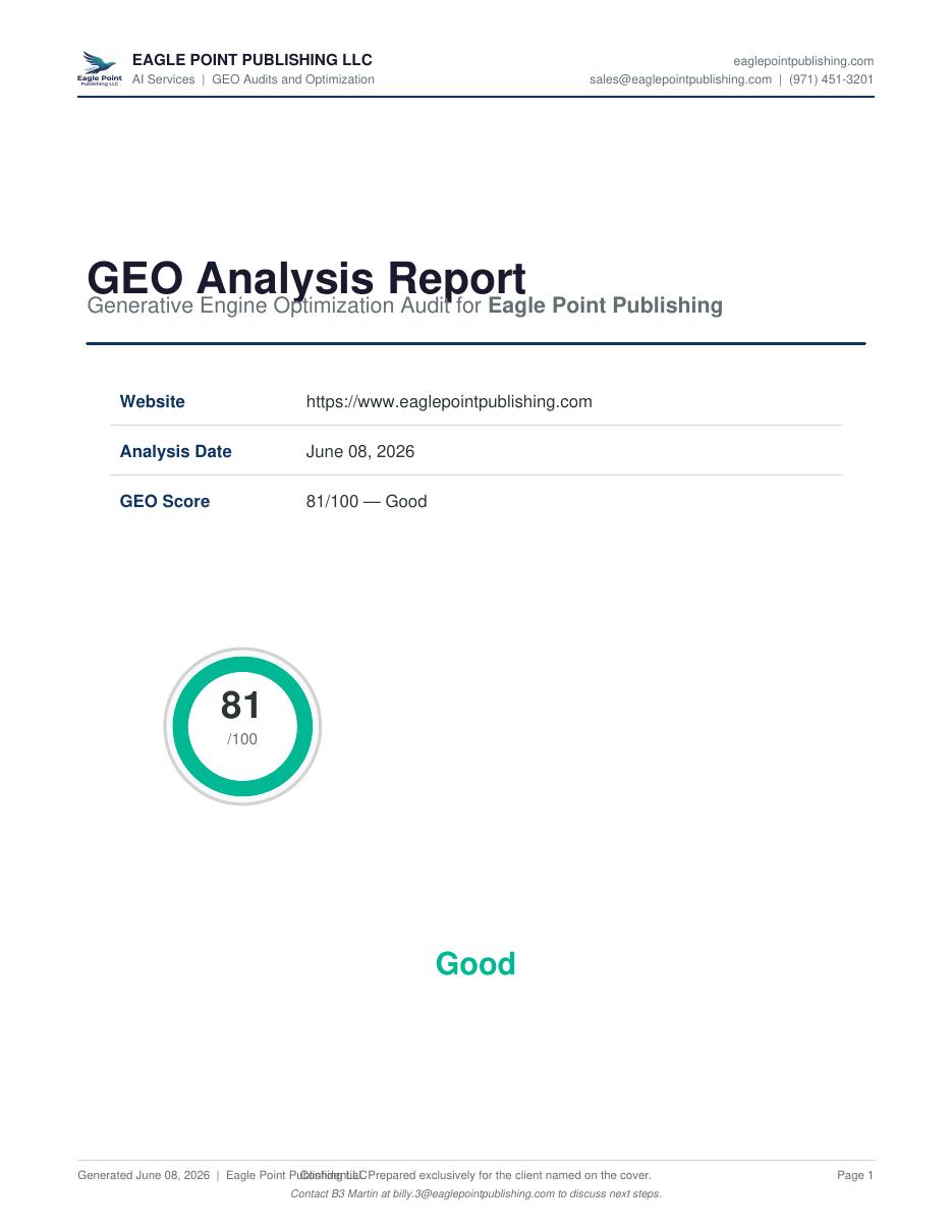After GEO audit report page 1