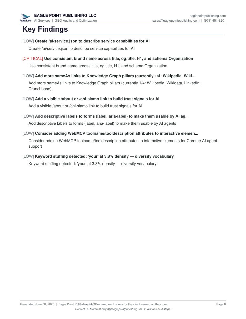 After GEO audit report page 8