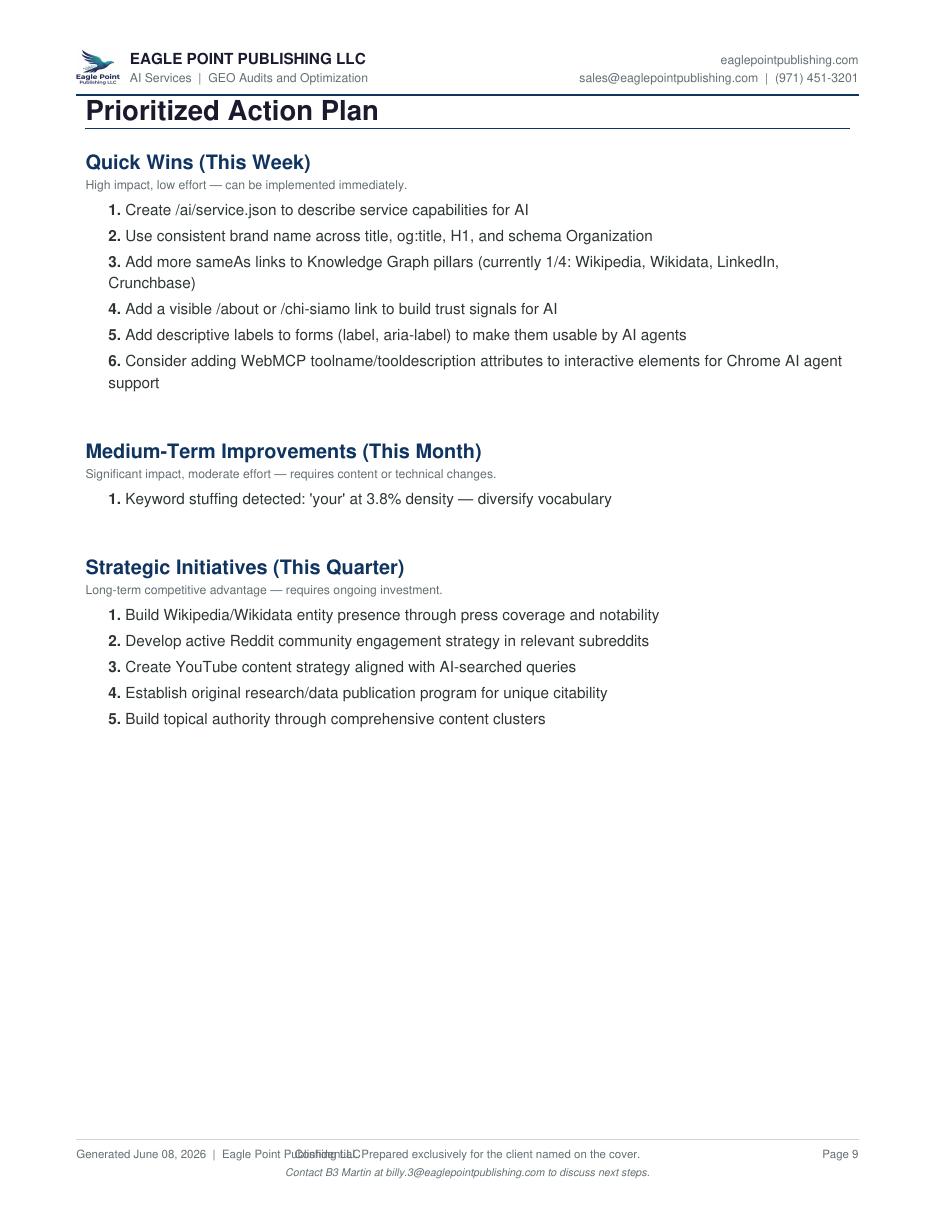 After GEO audit report page 9