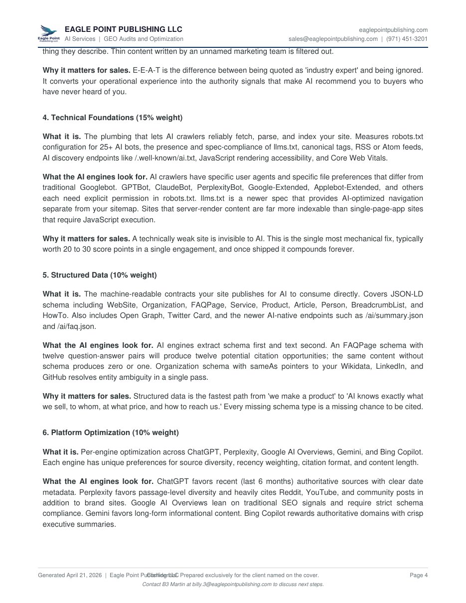 Before GEO audit report page 4