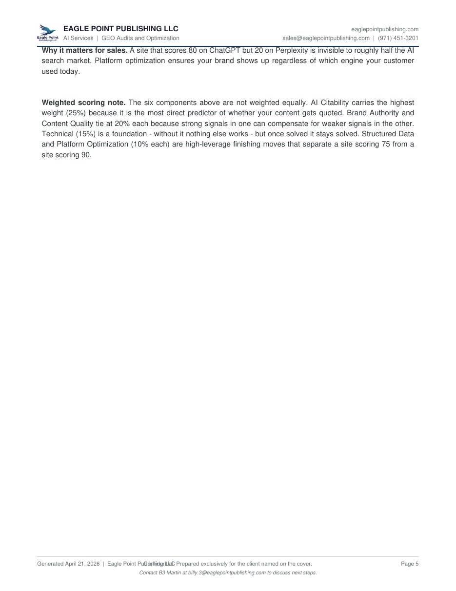 Before GEO audit report page 5