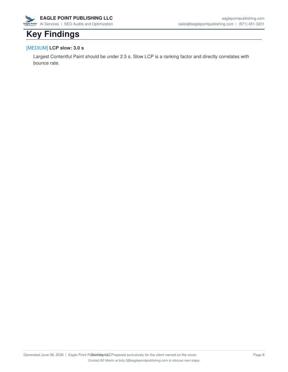 After SEO audit report page 8