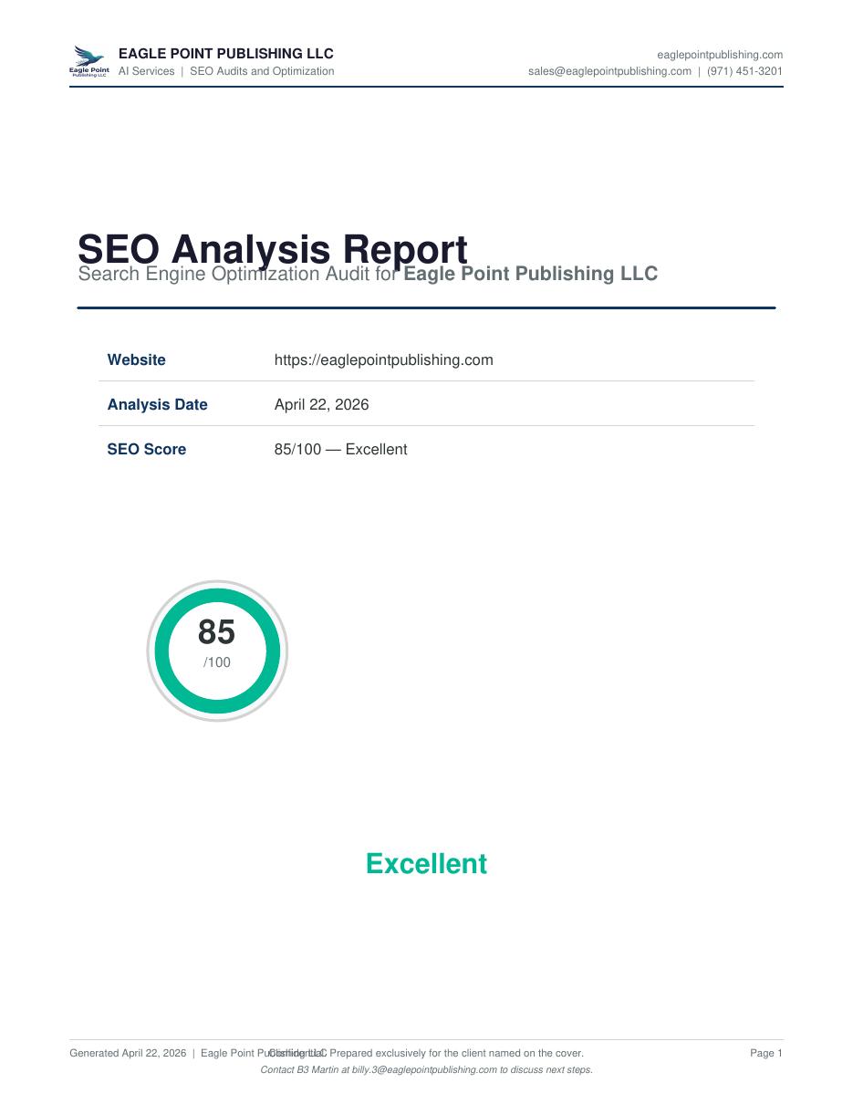 Before SEO audit report page 1