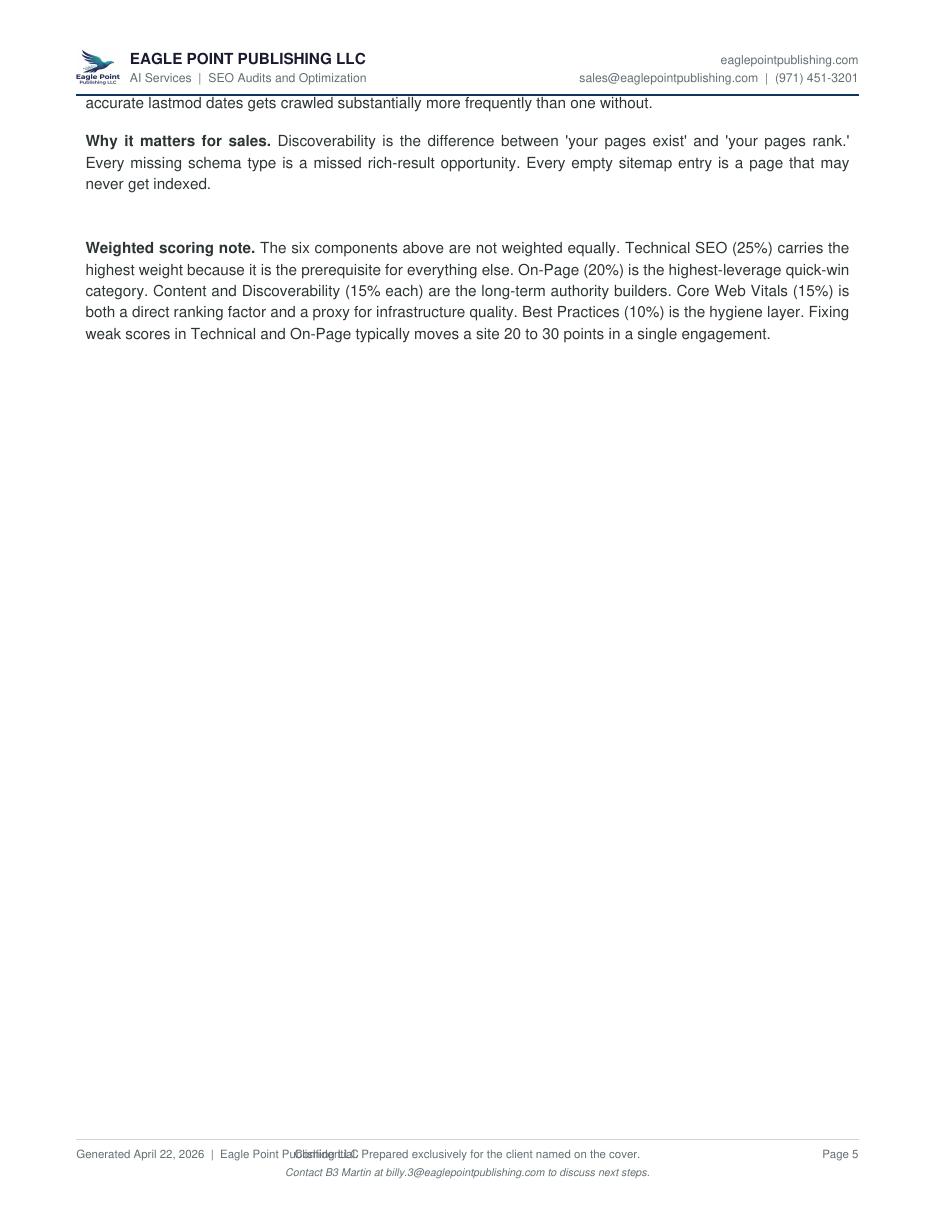 Before SEO audit report page 5